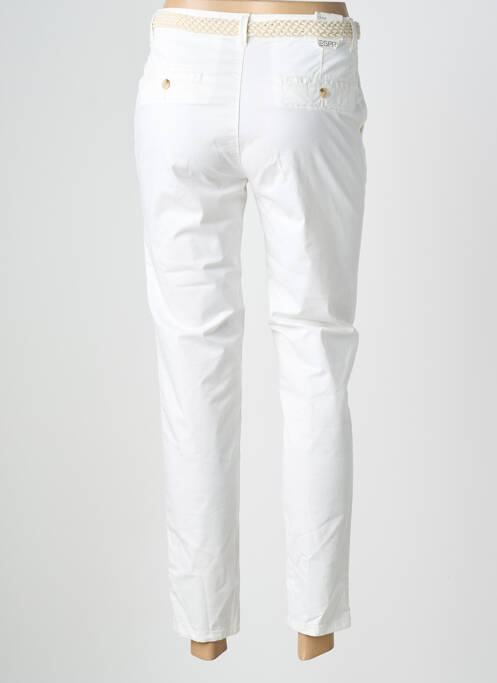 Pantalon 7/8 închidere cu fermoar sub clapetă cu nasturi alb ESPRIT femme