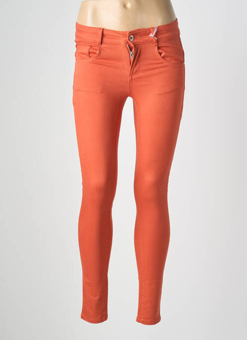 Pantalon 7/8 închidere cu fermoar sub clapetă cu nasturi portocaliu LPB femme