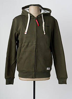Jachete casual finisaj interior blană sintetică verde DAYTONA bărbat
