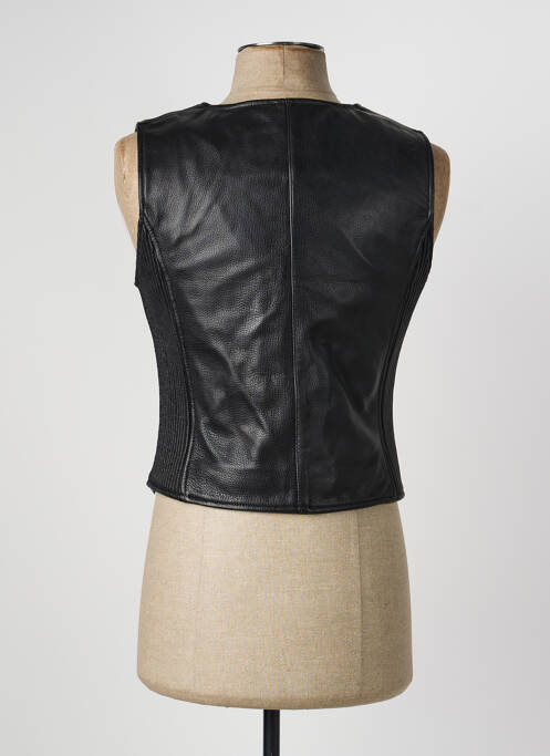 Vestă fără mâneci efect material satinat negru DAYTONA homme