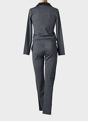 Salopetă-pantalon închidere cu nasturi pe față mâneci lungi gri HBT femeie