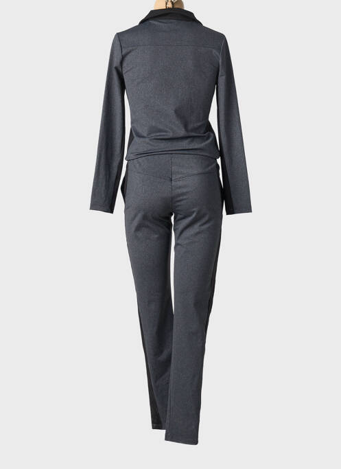 Salopetă-pantalon buzunare mâneci lungi gri HBT femme