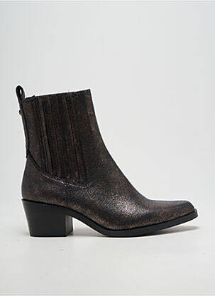 Botine/ghete țesătură satinată toc de 4 la 6 cm maro TAMARIS femme