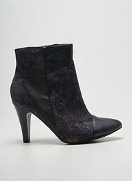 Botine/ghete țesătură satinată toc de 7 la 9 cm negru LPB femeie