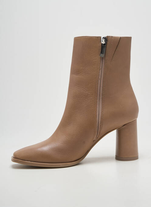Botine/ghete toc pătrat toc de 7 la 9 cm bej TAMARIS femme