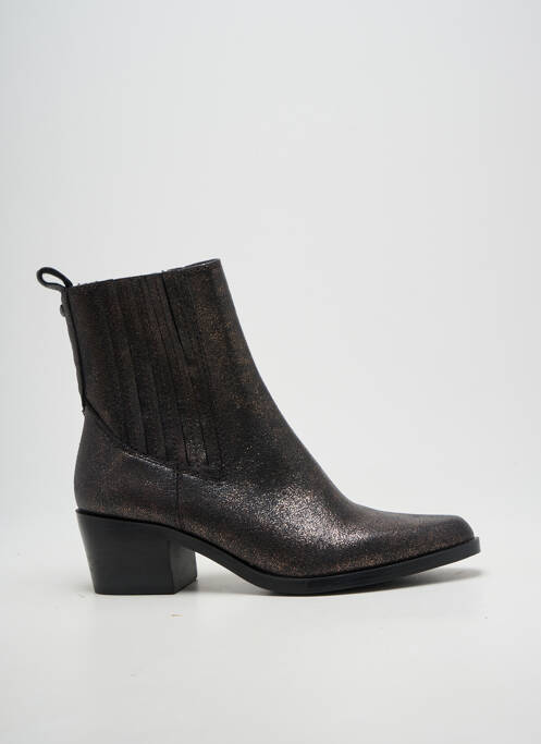 Botine/ghete țesătură satinată toc de 4 la 6 cm maro TAMARIS femme