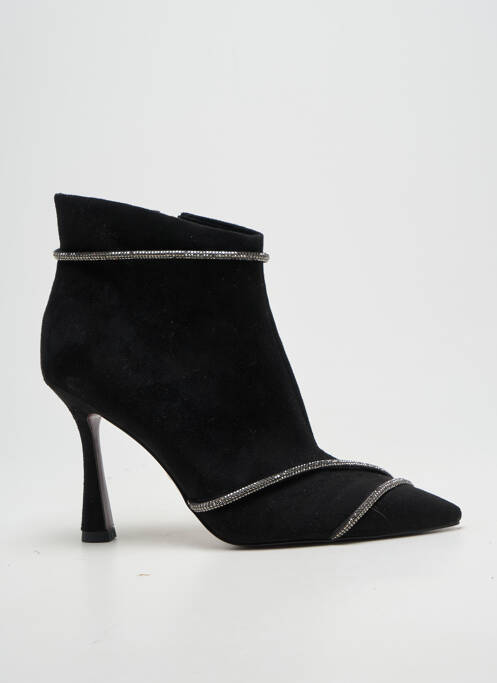 Botine/ghete țesătură satinată toc înalt de 10cm și mai mult negru TAMARIS femme