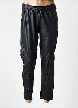 Pantalon 7/8 talie elastică mărime normală negru MAT. femeie