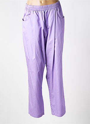Pantalon 7/8 țesătură poplin mărime normală violet MAT. femeie