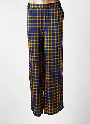 Pantalon larg croială fluidă albastru NICE THINGS femeie