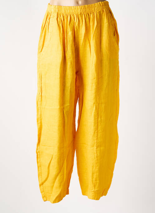 Pantalon drept țesătură crep talie înaltă galben OLIVER JUNG femme