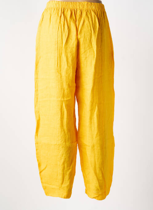 Pantalon drept țesătură crep talie înaltă galben OLIVER JUNG femme