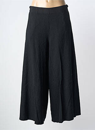 Pantalon larg țesătură poplin mărime normală negru WENDY TRENDY femme