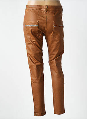 Pantalon slim țesătură acoperită mărime normală maro MELLY & CO femeie