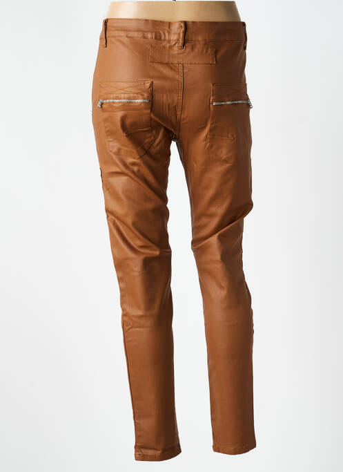 Pantalon slim țesătură acoperită mărime normală maro MELLY & CO femme