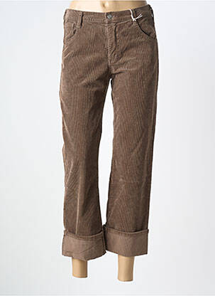 Pantalon trei sferturi croială dreaptă mărime normală maro PLEASE femeie