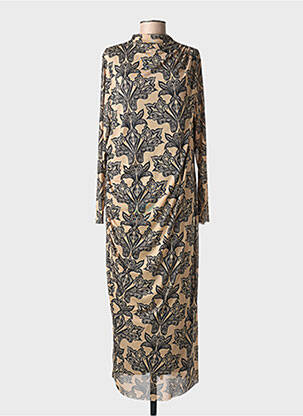 Rochie lungă mâneci lungi mâneci lungi bej MAT. femeie