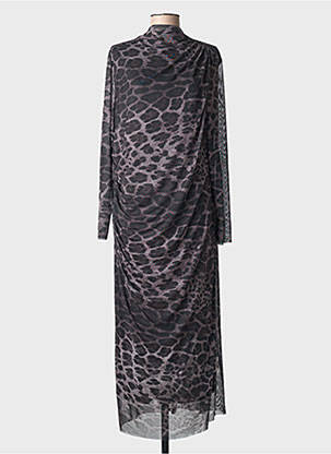 Rochie lungă mâneci lungi mâneci lungi gri MAT. femme