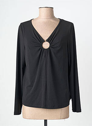 Top elasticitate mâneci lungi negru MAT. femeie