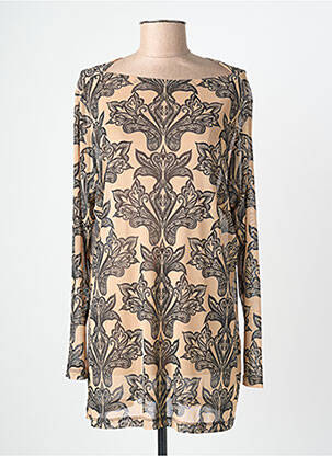 Tunică mâneci lungi imprimeu fantezie bej MAT. femme