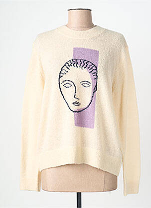 Pulover elasticitate mâneci lungi bej NICE THINGS femme