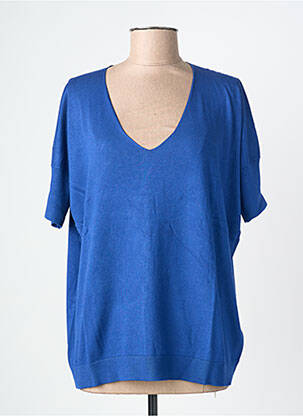 Tricou elasticitate mâneci scurte albastru ZILCH femme