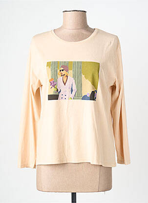 Tricou imprimeu fantezie mâneci lungi bej NICE THINGS femme