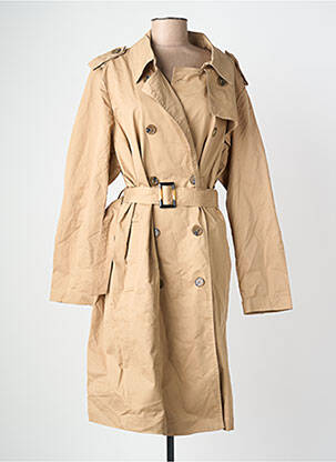 Trench țesătură poplin fără glugă bej YESTA femme