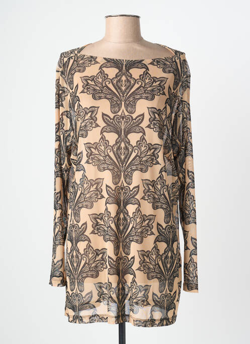 Tunică mâneci lungi imprimeu fantezie bej MAT. femme