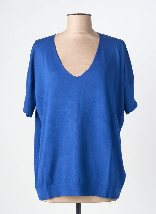 Tricou elasticitate mâneci scurte albastru ZILCH femme