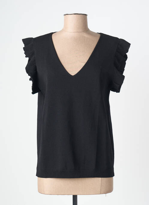 Top țesătură jersey mâneci scurte negru ESQUALO femme