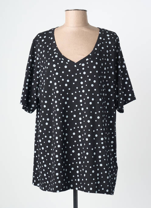 Tricou elasticitate mâneci scurte negru SOPHIA femme