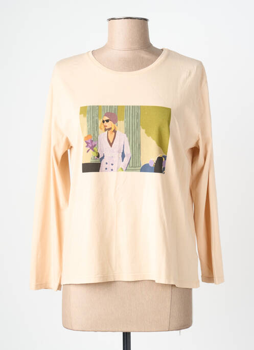 Tricou imprimeu fantezie mâneci lungi bej NICE THINGS femme