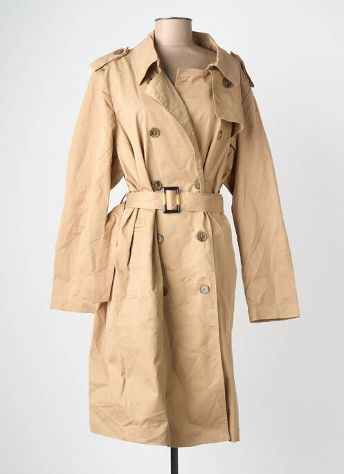 Trench țesătură poplin fără glugă bej YESTA femme