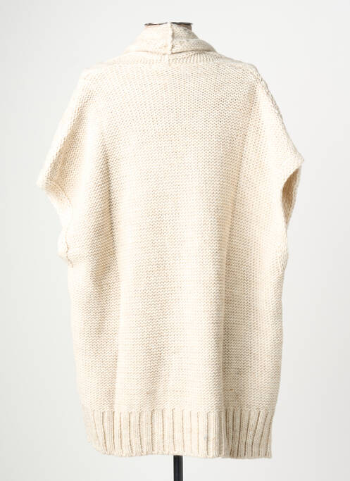 Vestă cu mâneci scurte tricot împletit bej MOMENT femme