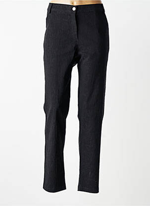 Pantalon slim țesătură poplin mărime normală negru MADE IN ITALY femme