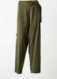 Pantalon cargo talie elastică mărime normală verde MAT. femme