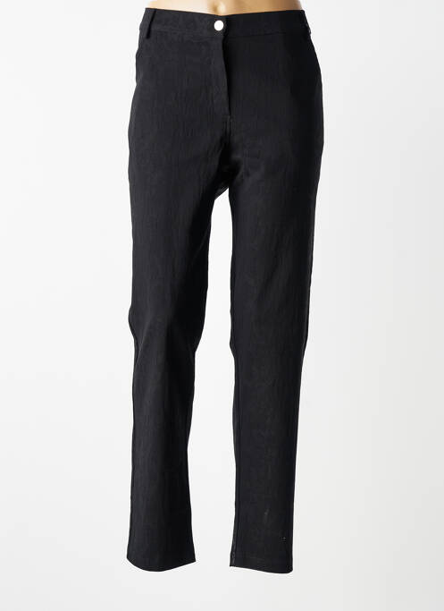 Pantalon slim țesătură poplin mărime normală negru MADE IN ITALY femme