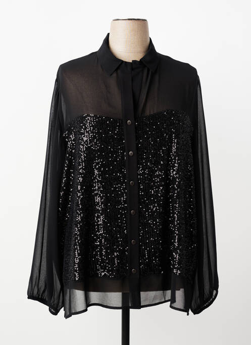 Cămașă țesătură crep mâneci lungi negru AN II VITO femme