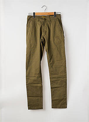 Pantalon chino țesătură poplin mărime normală verde DAYTONA bărbat