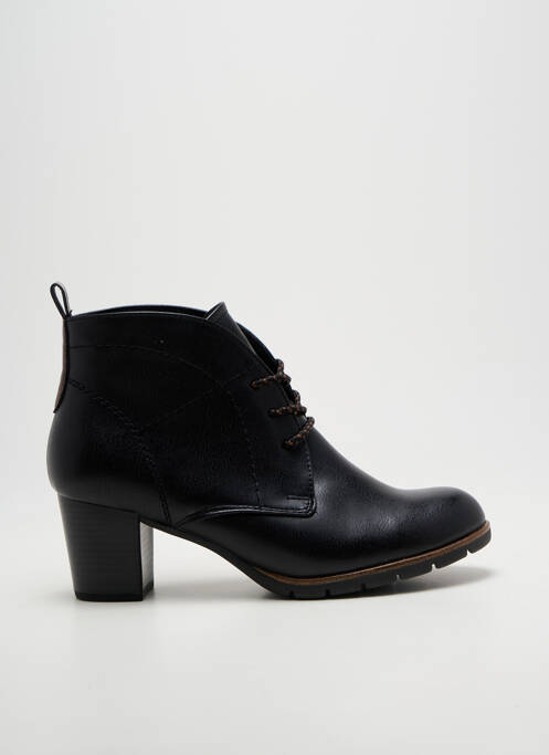 Botine/ghete țesătură satinată toc de 4 la 6 cm negru MARCO TOZZI femme