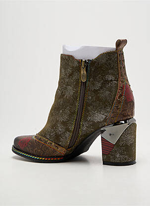 Botine/ghete vârf rotund toc de 7 la 9 cm verde LAURA VITA femeie
