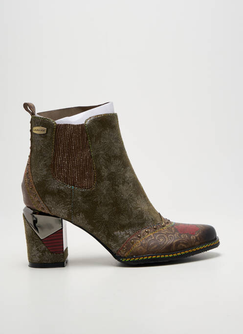 Botine/ghete vârf rotund toc de 7 la 9 cm verde LAURA VITA femme