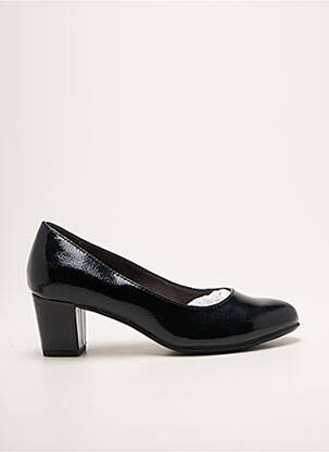 Pantofi cu toc toc pătrat toc de 4 la 6 cm negru JANA femeie