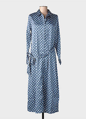 Rochie midi croială fluidă mâneci lungi albastru TIFFOSI femeie