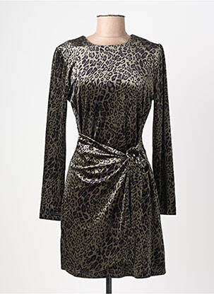 Rochie scurtă închidere cu fermoar la spate mâneci lungi verde MOLLY BRACKEN femme