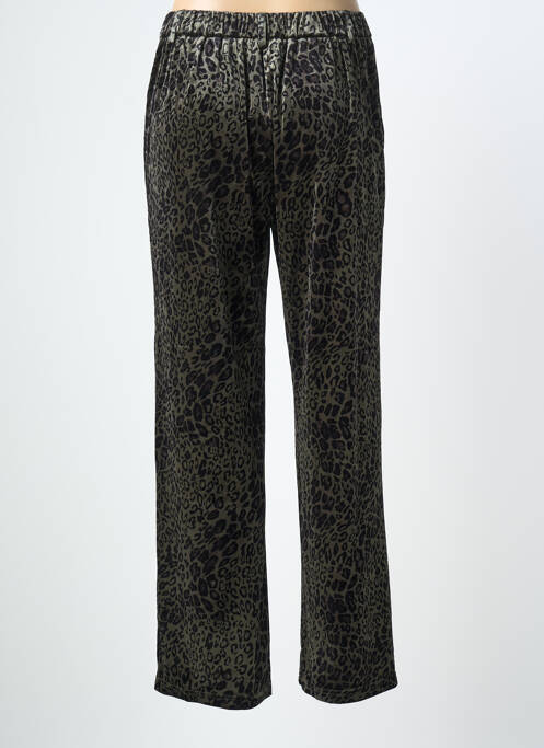 Pantalon drept închidere cu fermoar sub clapetă cu nasturi verde MOLLY BRACKEN femme