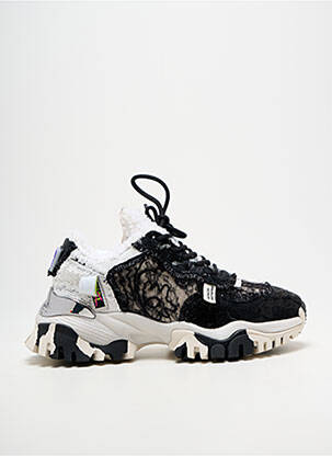 Adidași vârf rotund toc de 4 la 6 cm negru JOIA femme