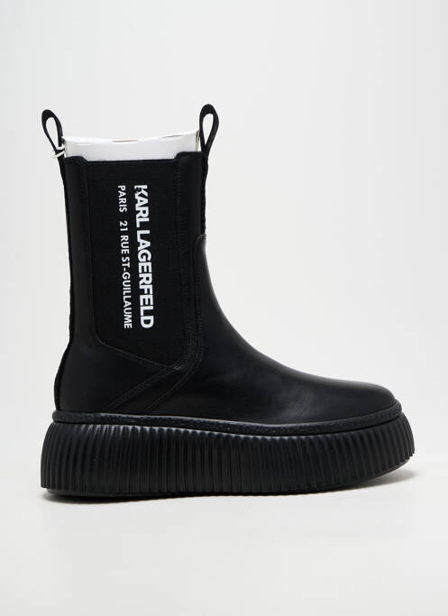 Botine/ghete țesătură satinată toc de 4 la 6 cm negru KARL LAGERFELD femme