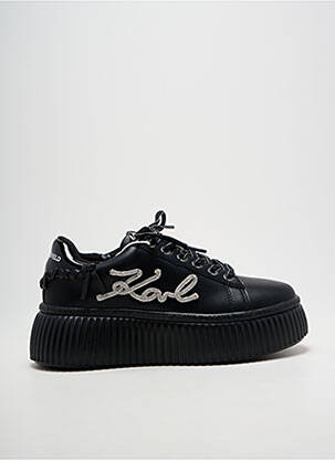 Adidași țesătură satinată toc de 4 la 6 cm negru KARL LAGERFELD femme